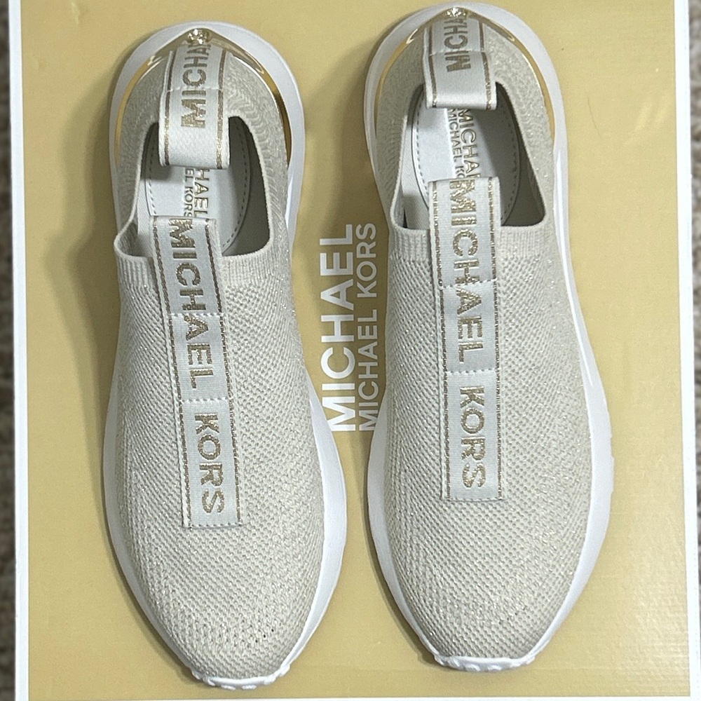 Michael by Michael Kors Bodie Metallic Mesh Slip-On Sneaker - Picture 9 of 13
